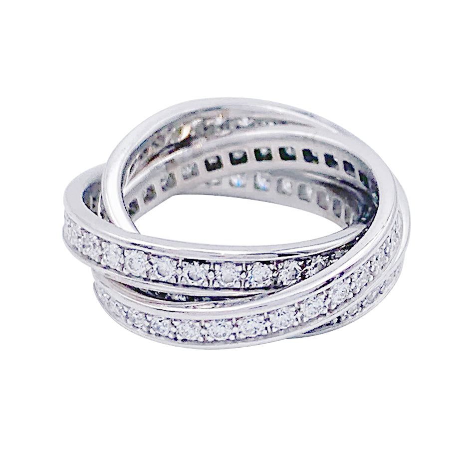 Cartier ring, "Trinity", in white gold and diamonds.