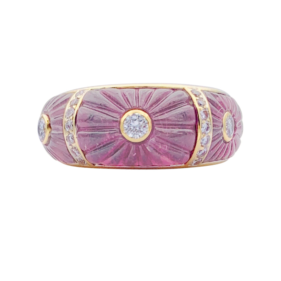 Cartier ring, yellow gold, tourmalines, diamonds.