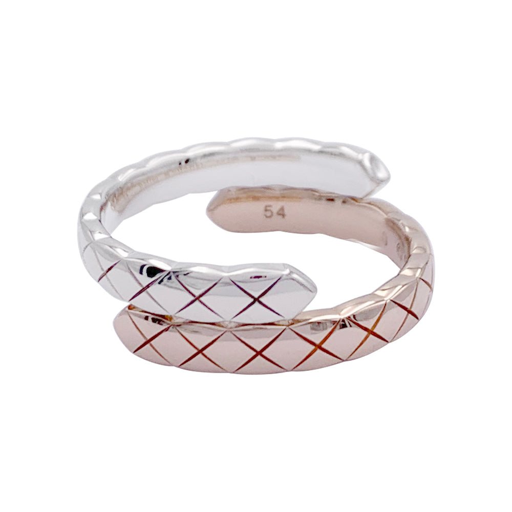 Bague Chanel, "Coco Crush Toi et Moi", or blanc, or rose, diamants.
