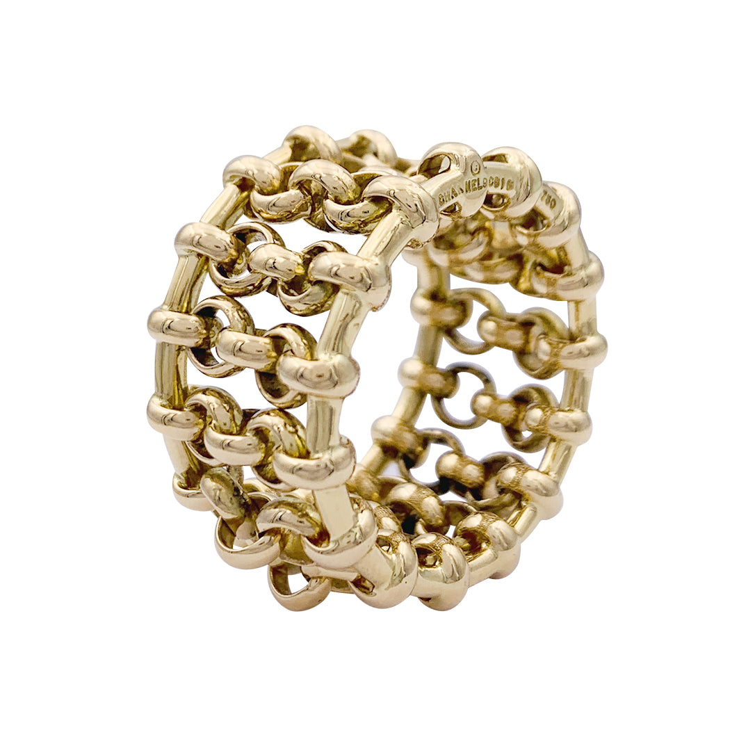 Bague bandeau Chanel or jaune.