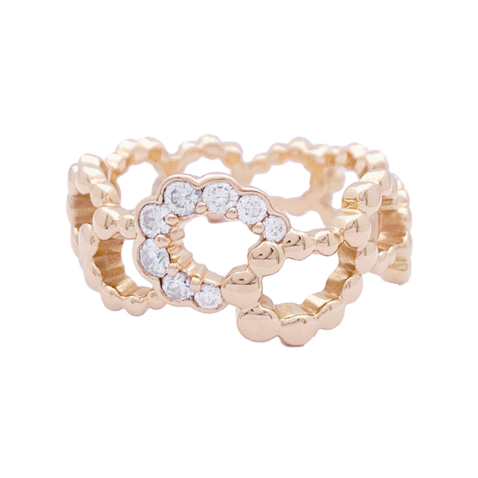 Bague Dior "Archi Dior Milieu du siècle", or rose, diamants.