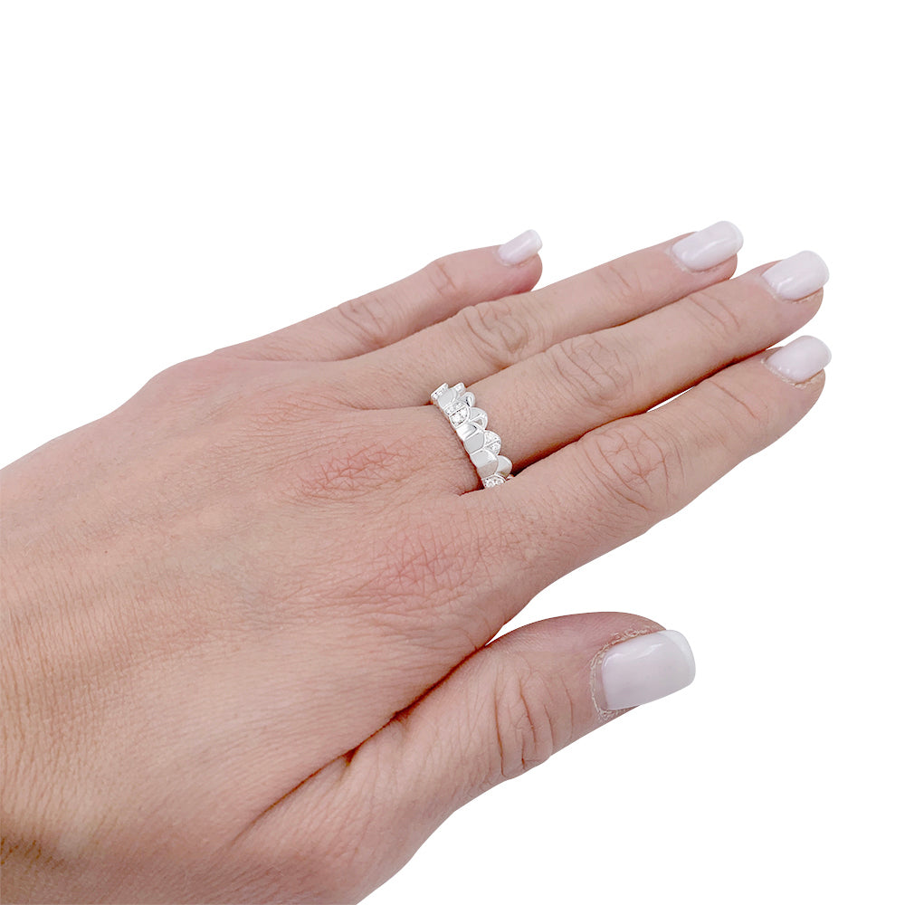 Fred ring, "Une Ile d'or", white gold, diamonds.