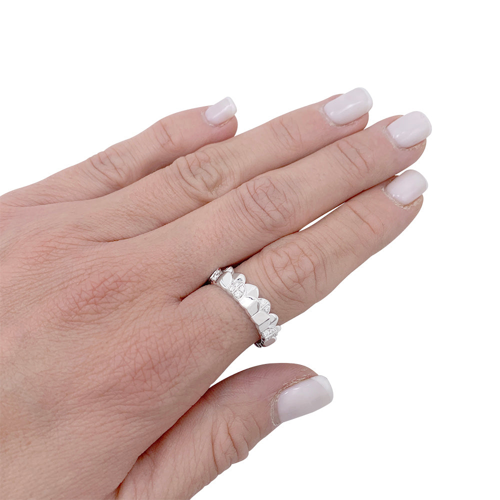 Fred ring, "Une Ile d'or", white gold, diamonds.