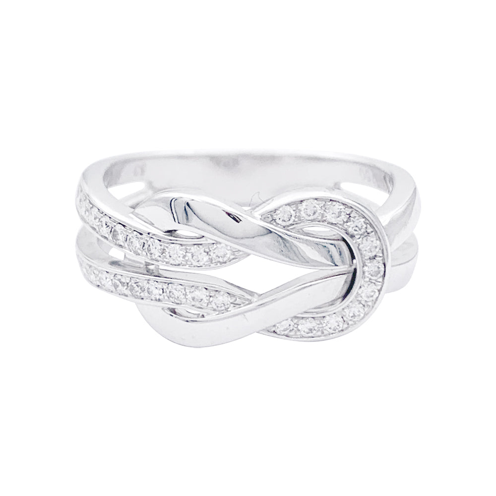 Bague Fred, "Chance Infinie", or blanc, diamants.