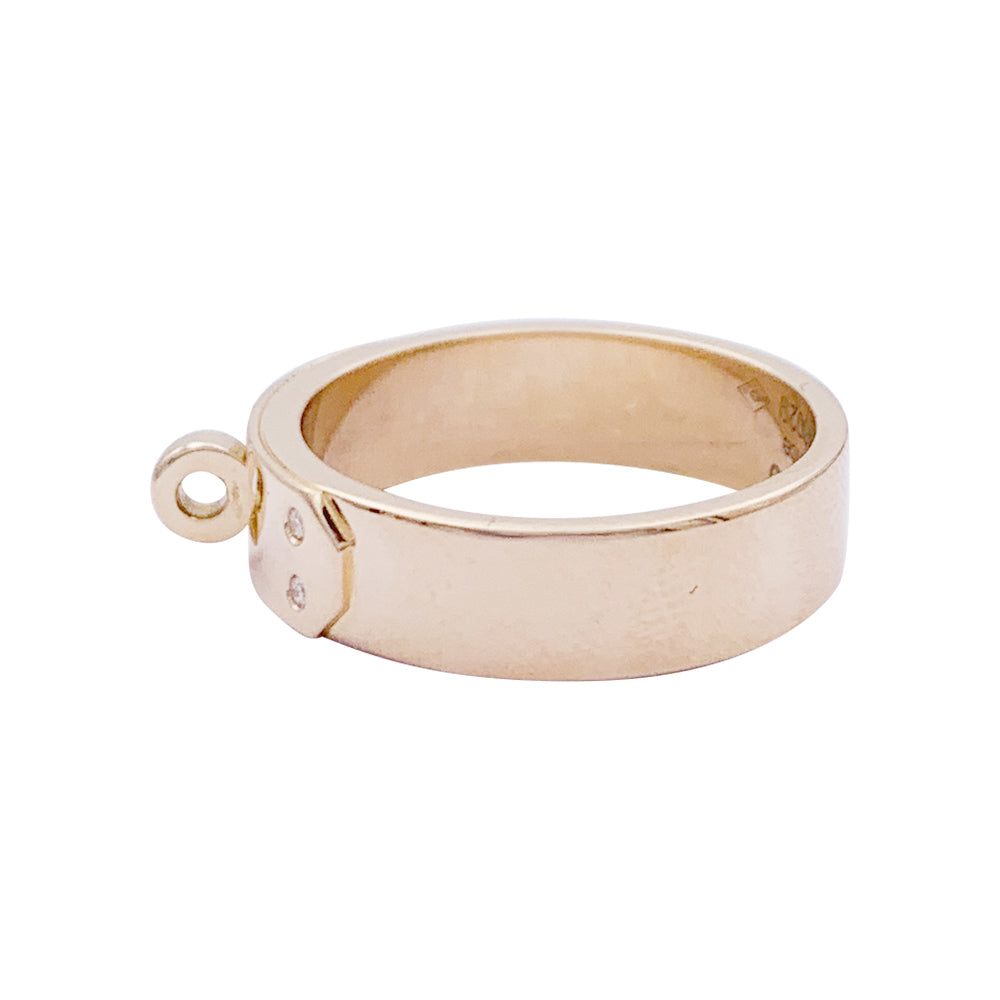 Hermès ring, "Kelly", pink gold, diamonds.