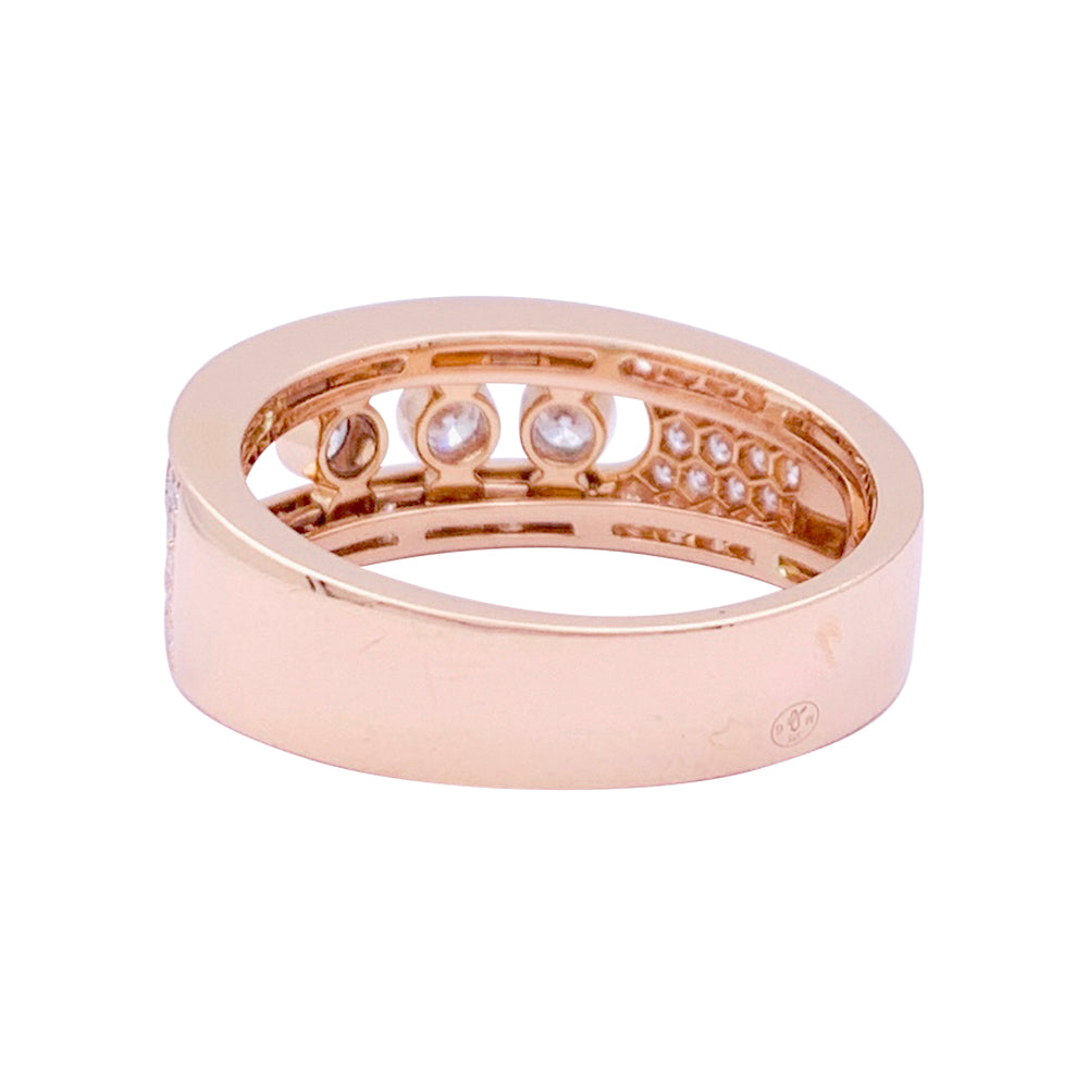 Messika ring, "Move Joaillerie Pavée", pink gold, diamonds.