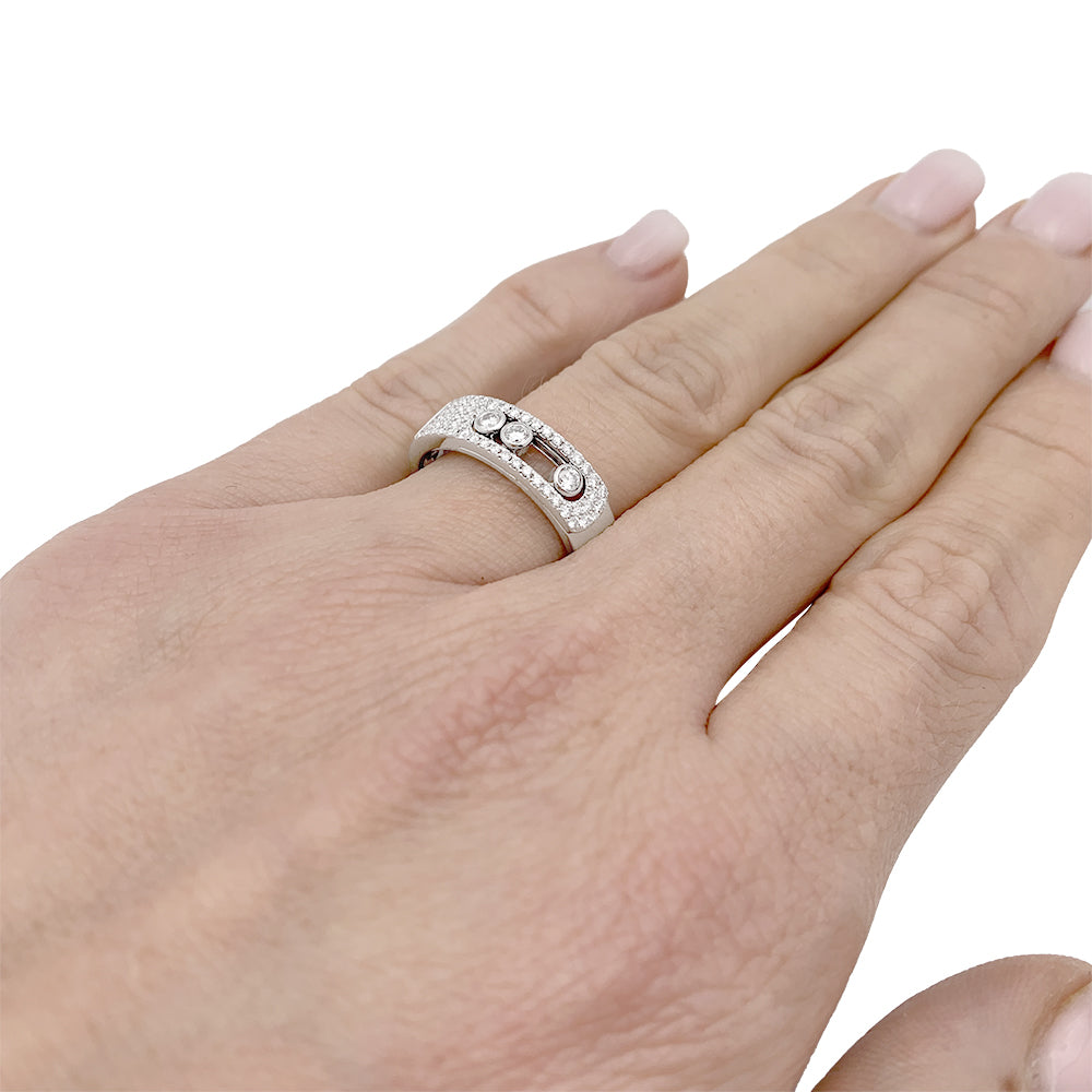Messika ring, "Move", white gold and diamonds.