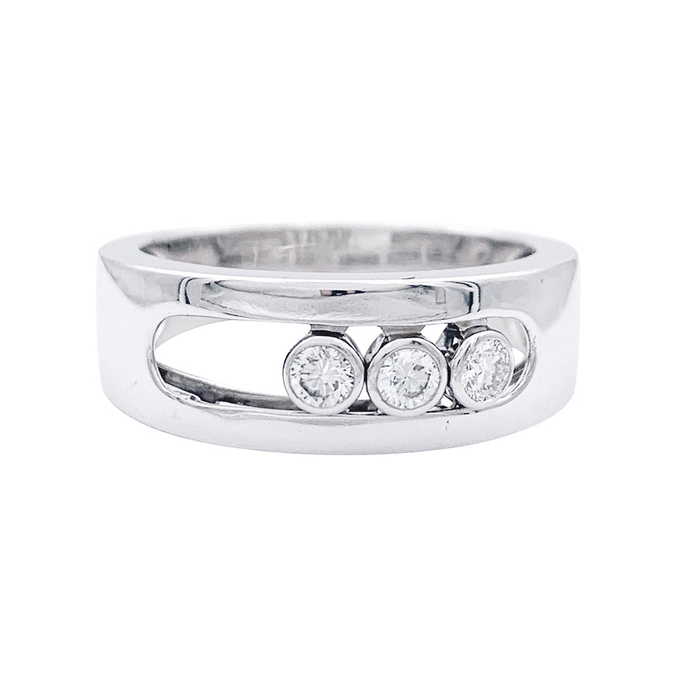Bague Messika, "Move Joaillerie PM", or blanc, diamants.