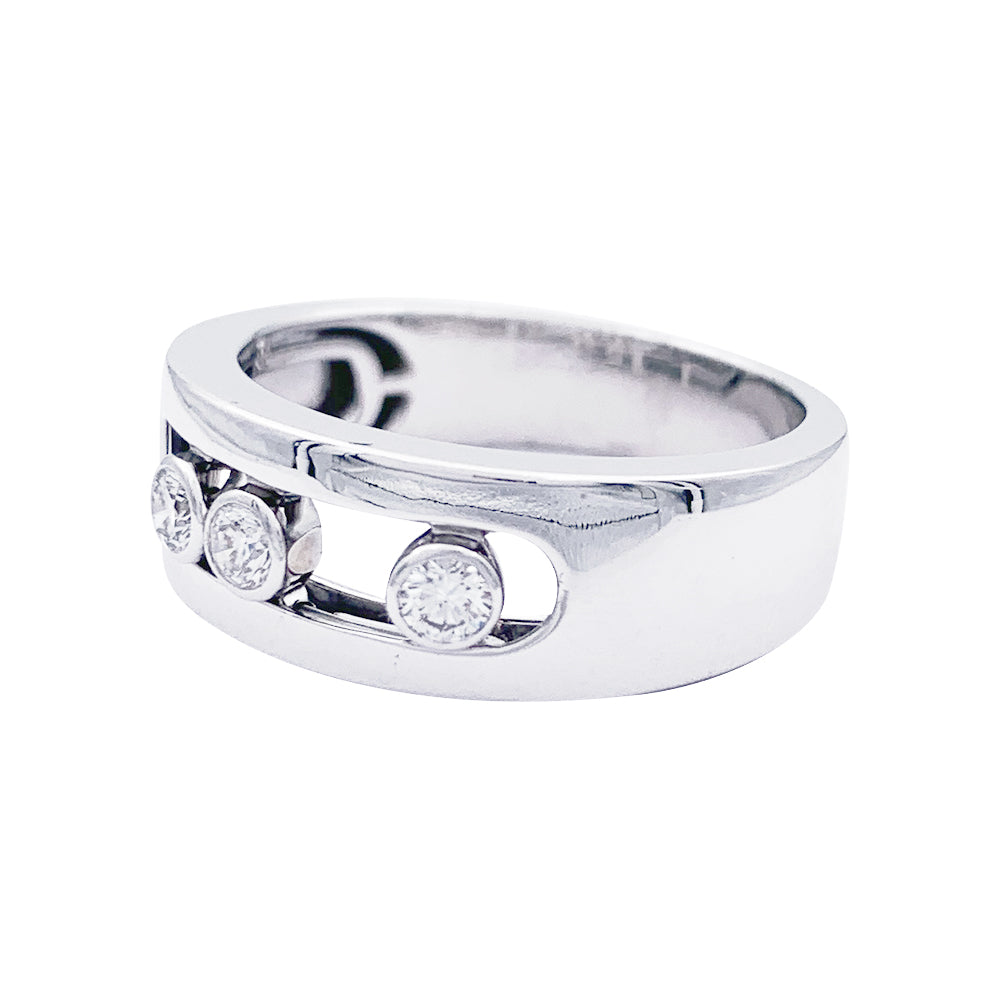 Bague Messika, "Move Joaillerie PM", or blanc, diamants.