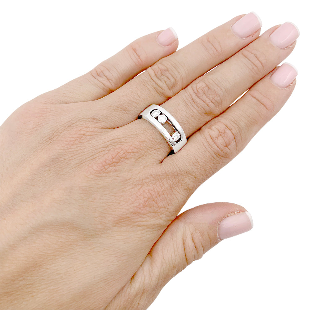 Messika ring, "Move Joaillerie PM", white gold, diamonds.