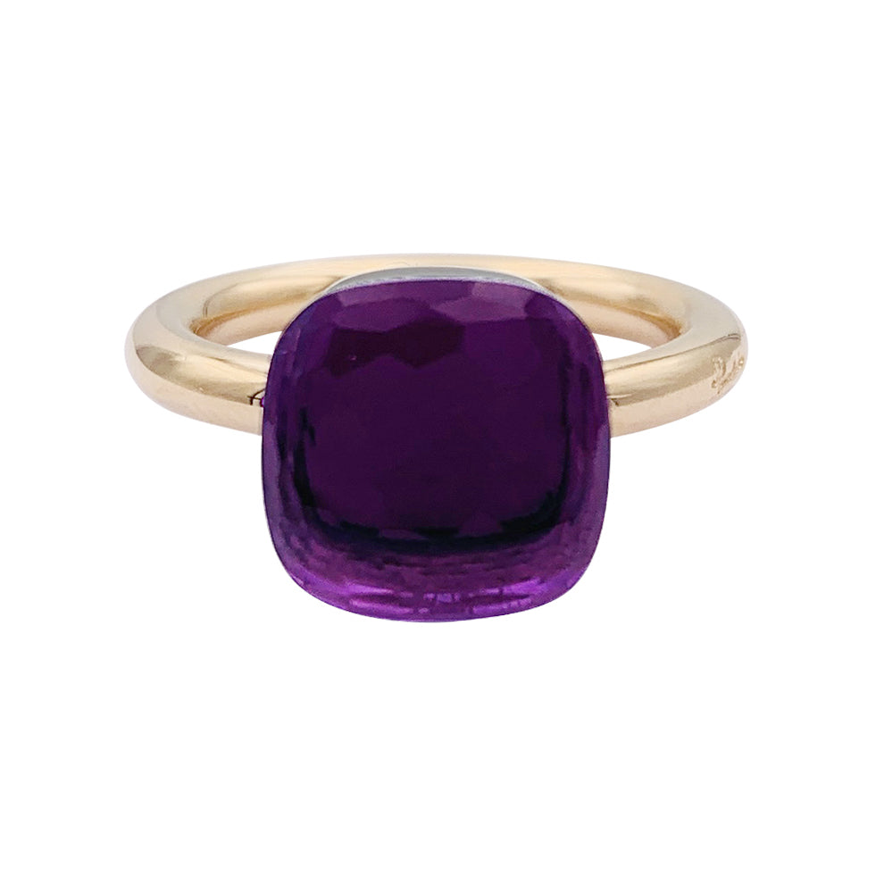 Bague Pomellato, collection "Nudo Classic", or rose et améthyste.