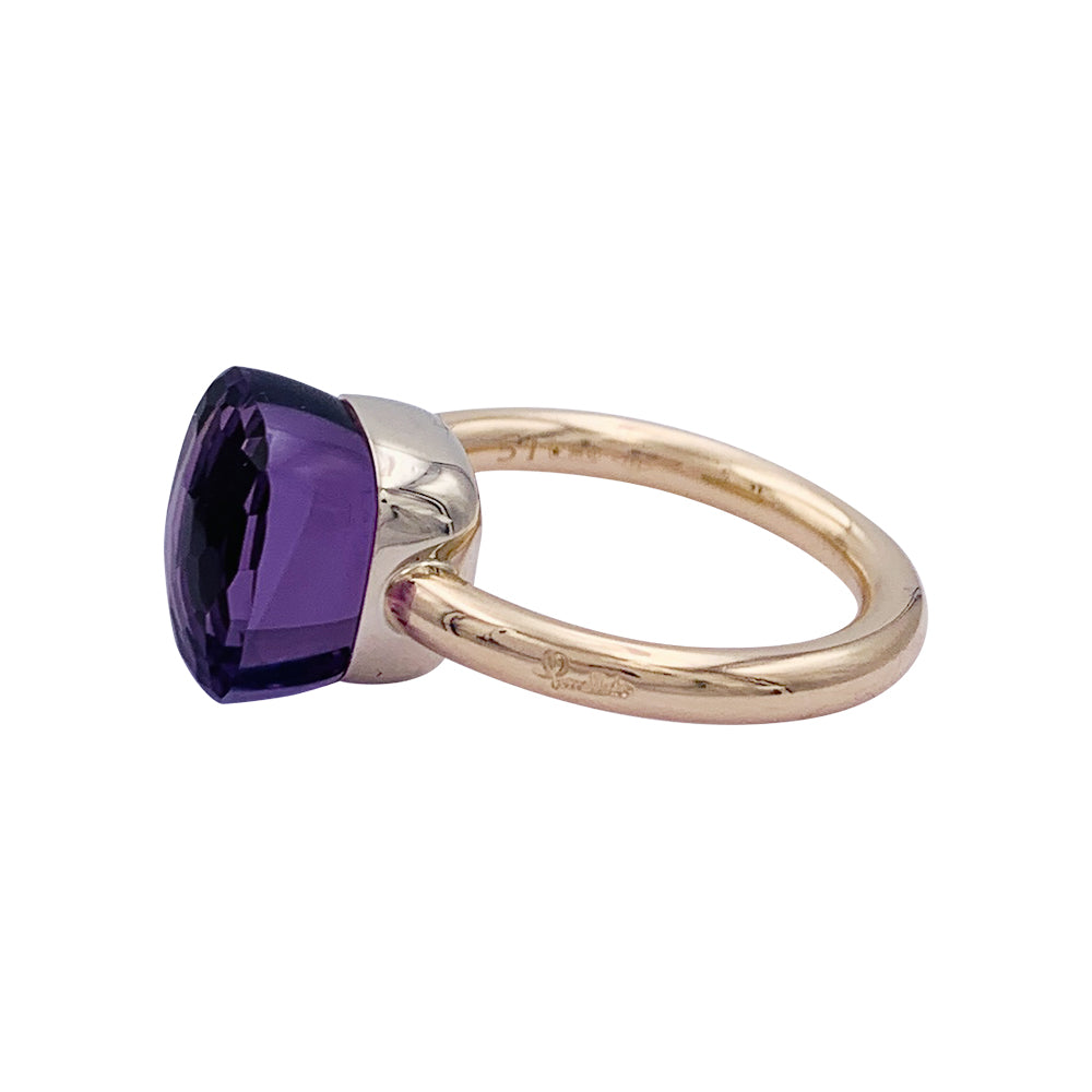 Bague Pomellato, collection "Nudo Classic", or rose et améthyste.