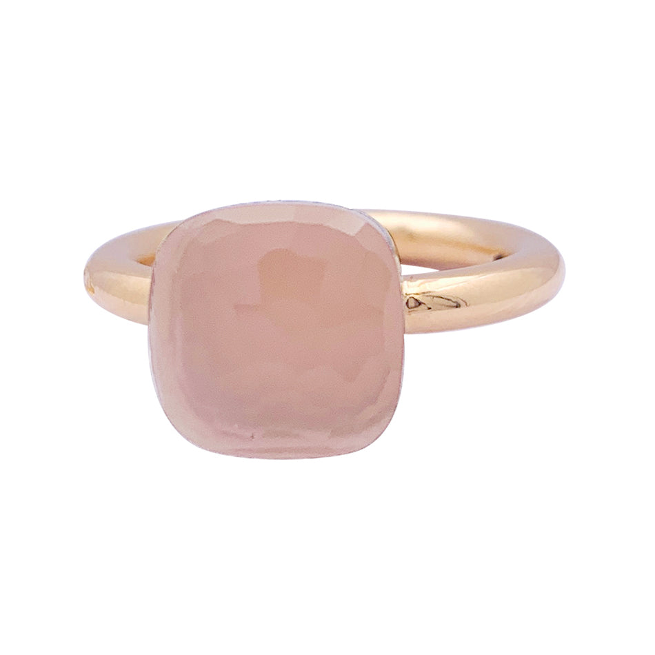 Bague Pomellato,"Nudo Classic", deux ors et quartz rose.