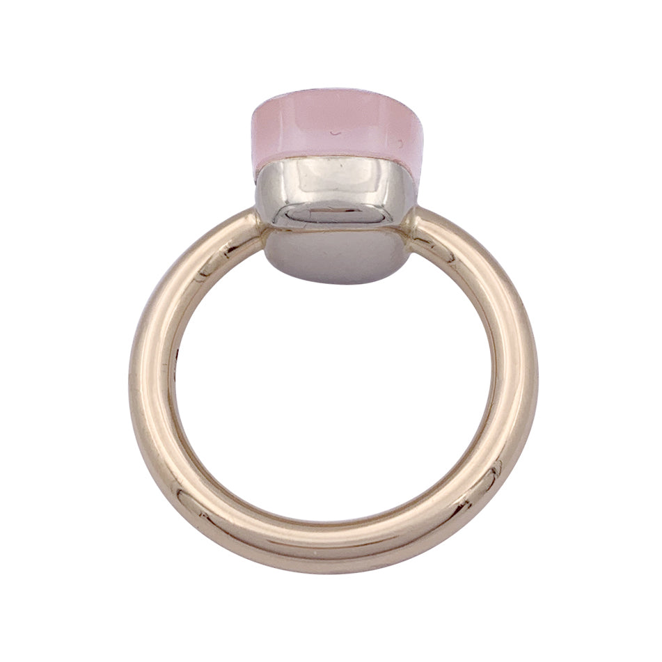Bague Pomellato,"Nudo Classic", deux ors et quartz rose.