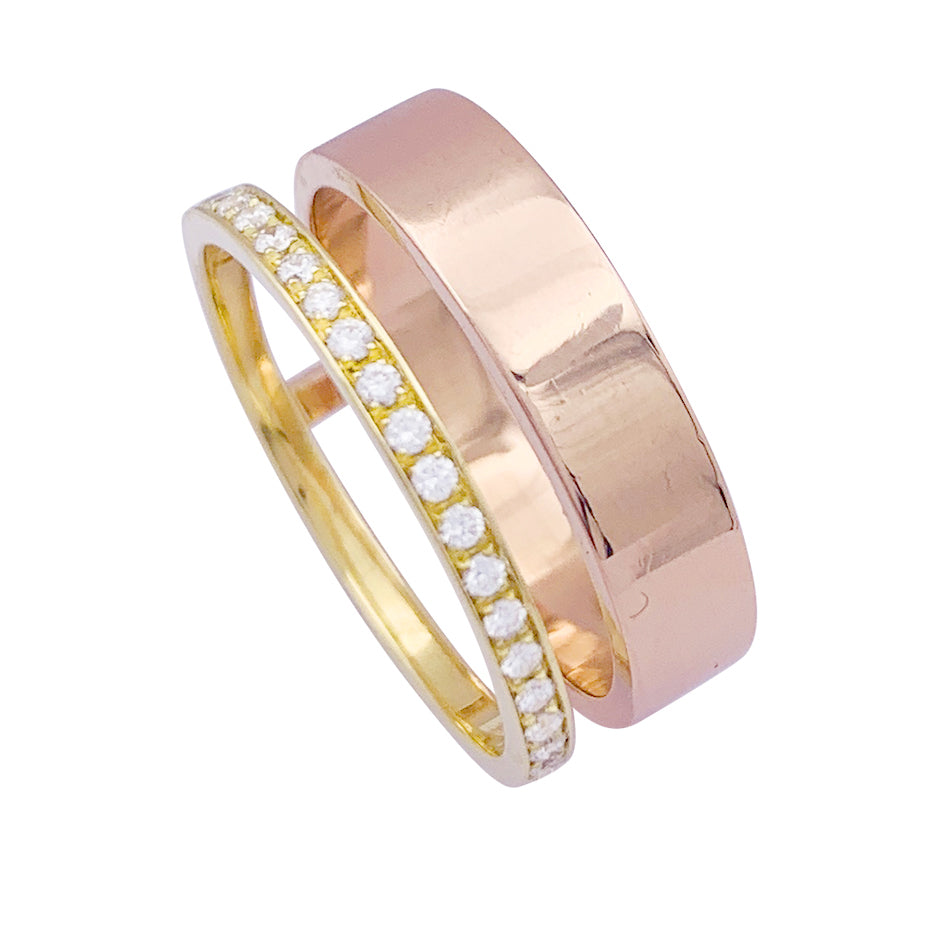 Repossi ring, "Berber", two golds and diamonds.