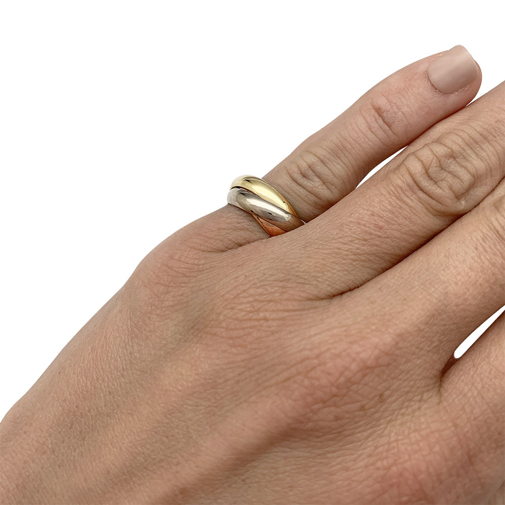 Bague Cartier, Trinity", trois ors.