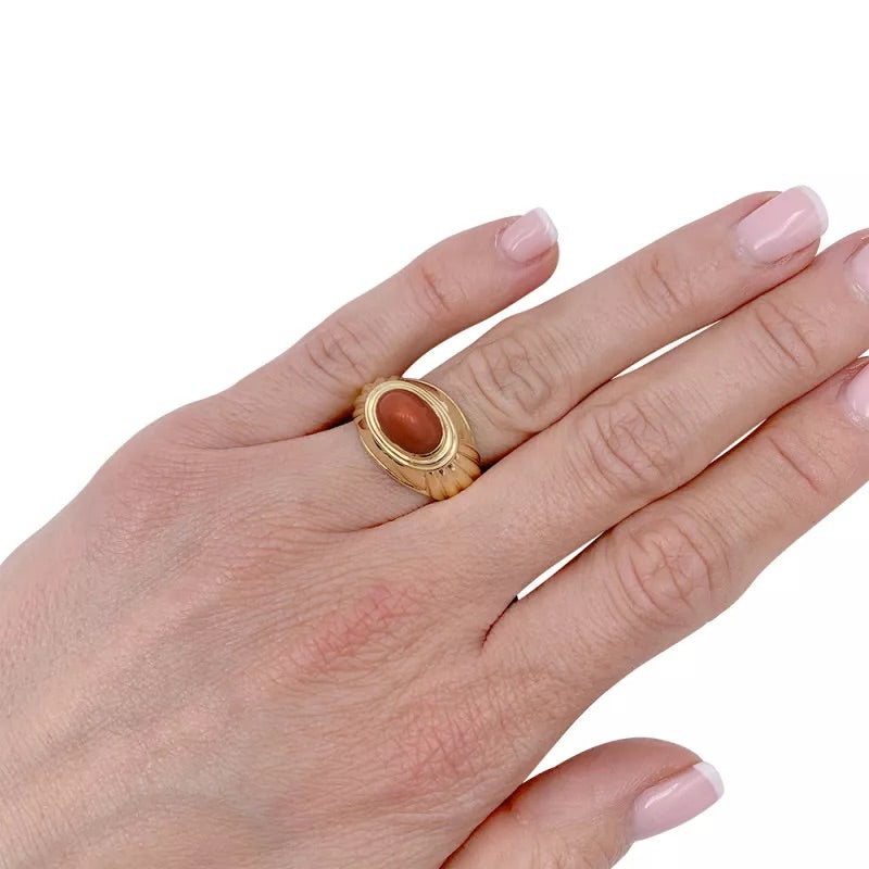Bague Boucheron,"Jaïpur", or jaune, corail.