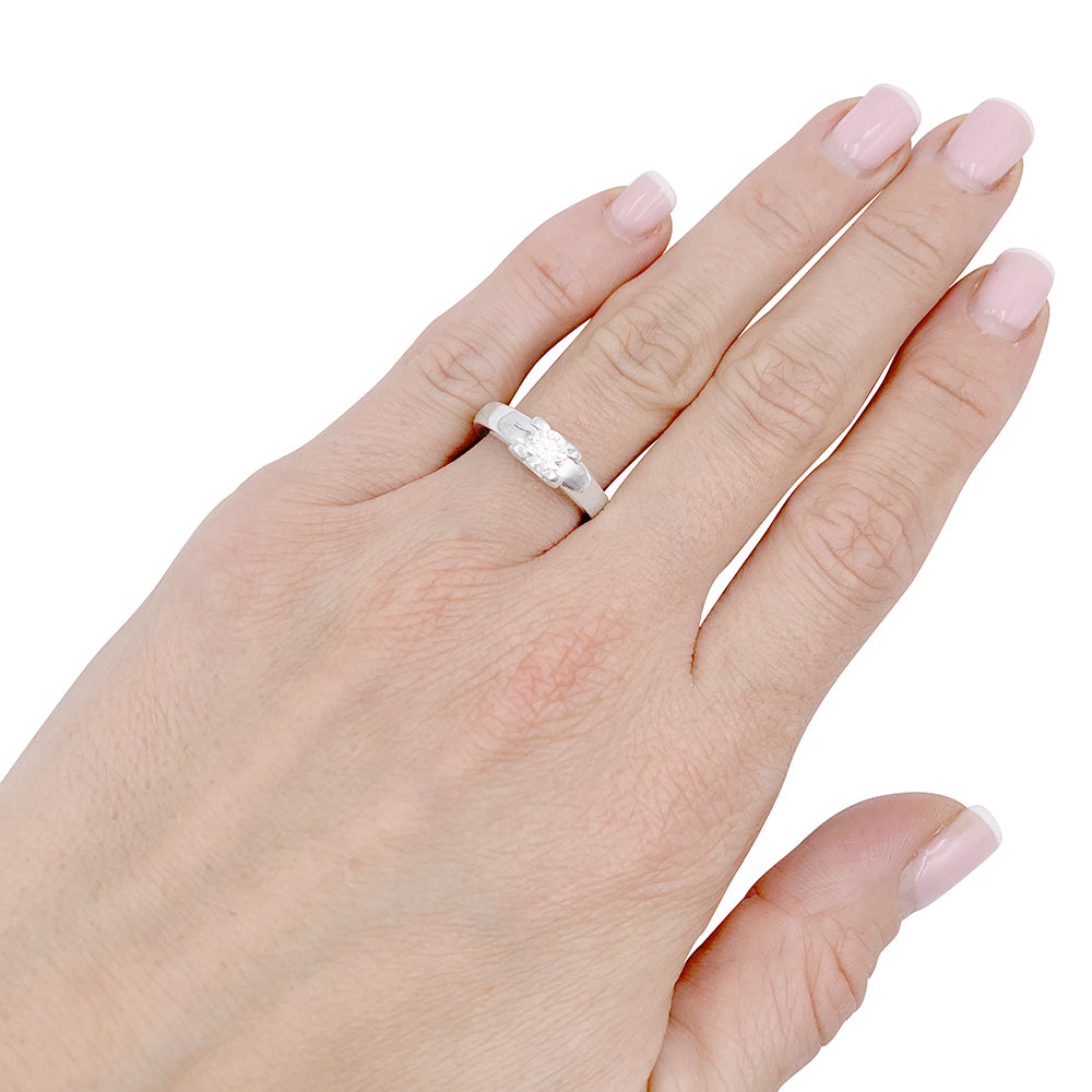 Cartier solitaire ring, "Louis Cartier", platinum, diamond.