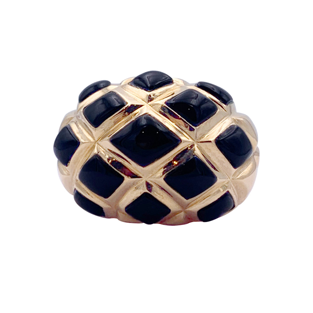 Bague Chanel, or jaune, onyx.