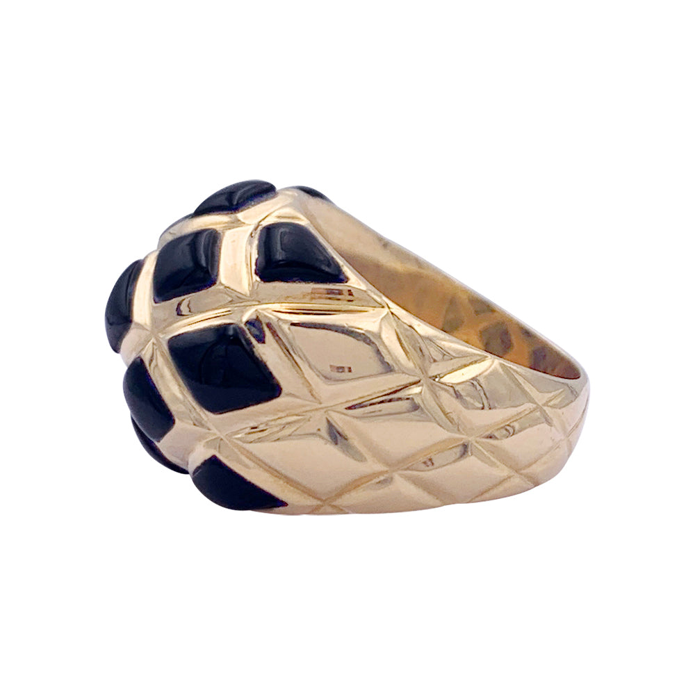 Bague Chanel, or jaune, onyx.