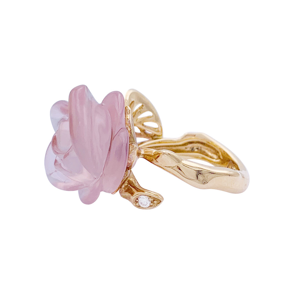 Dior ring, "Pré Catelan", pink gold, pink quartz, diamond.