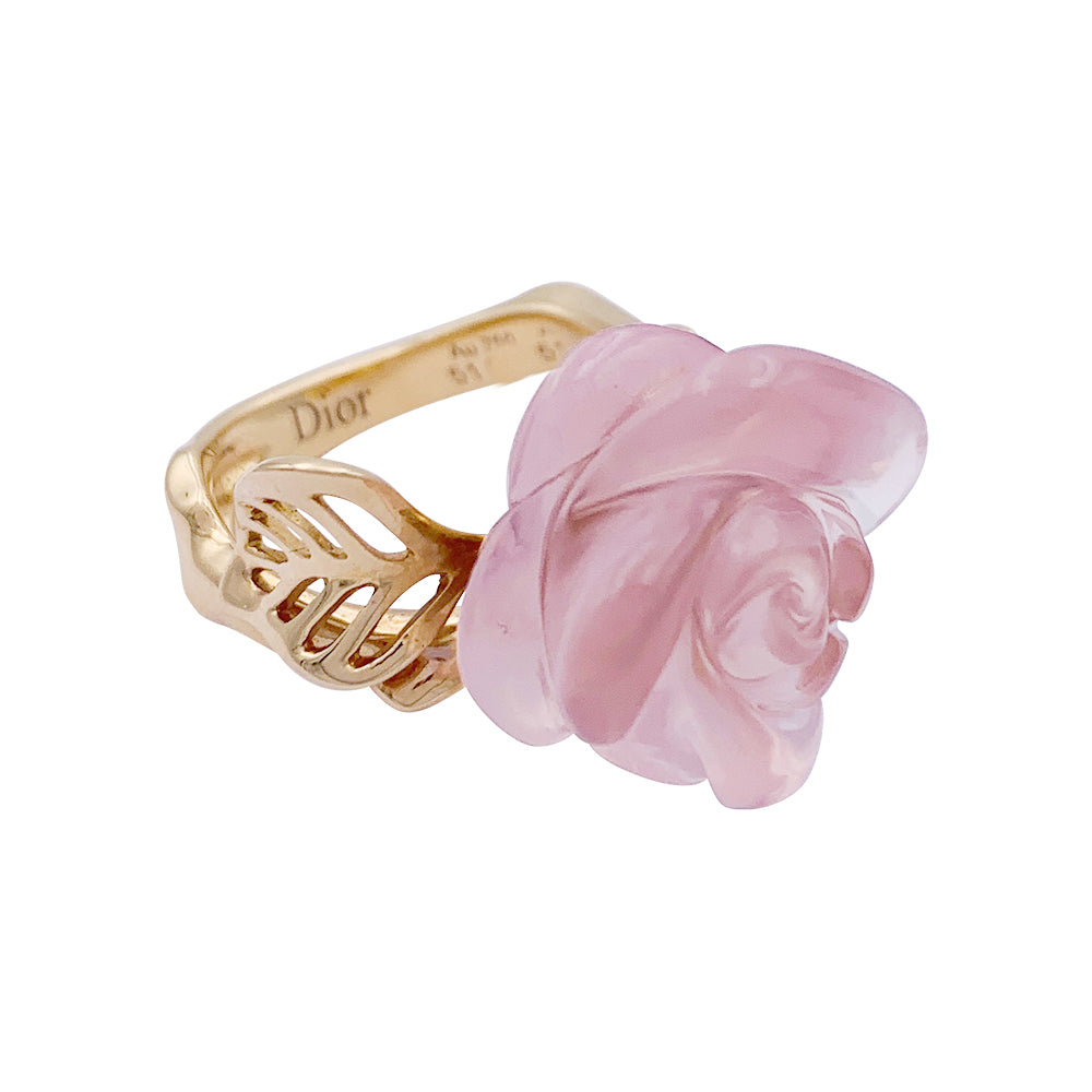 Dior ring, "Pré Catelan", pink gold, pink quartz, diamond.