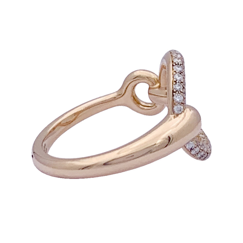 Hermès "Filet d'or" ring, pink gold, diamonds.