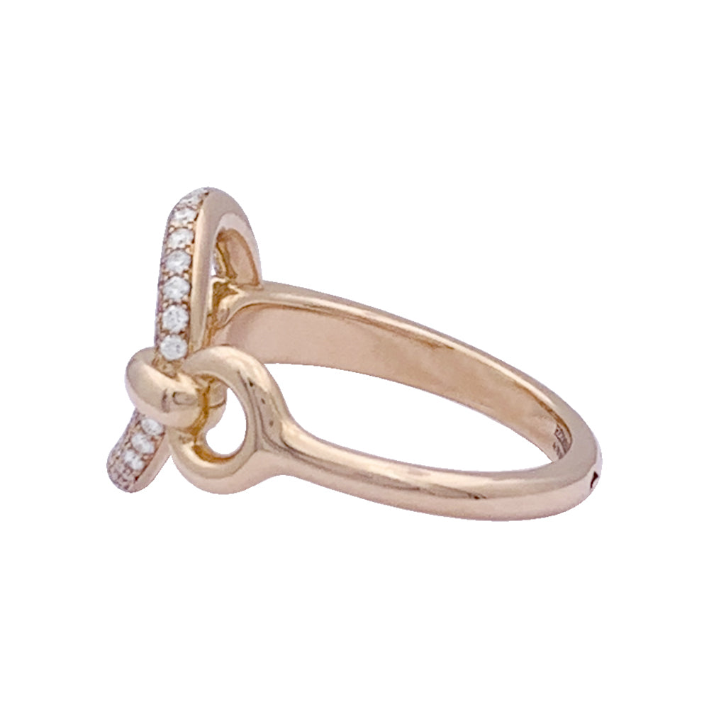 Hermès "Filet d'or" ring, pink gold, diamonds.