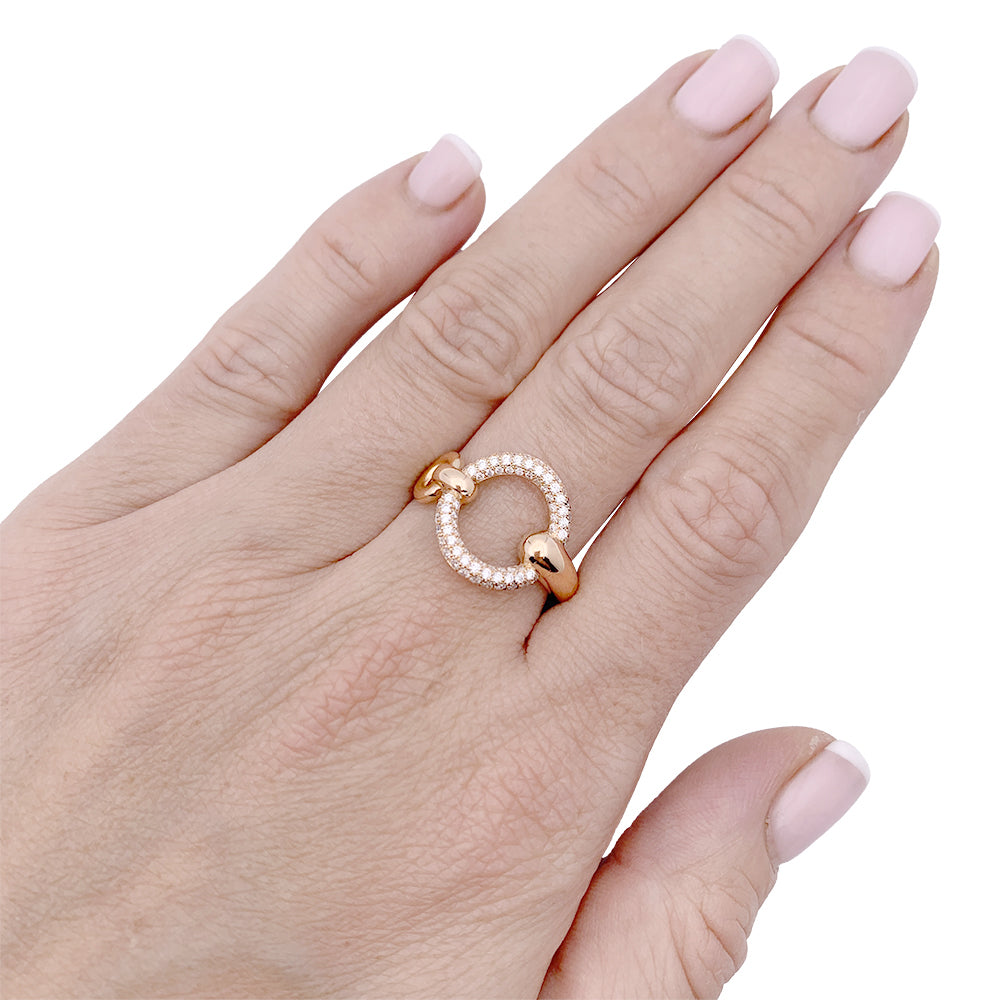 Hermès "Filet d'or" ring, pink gold, diamonds.