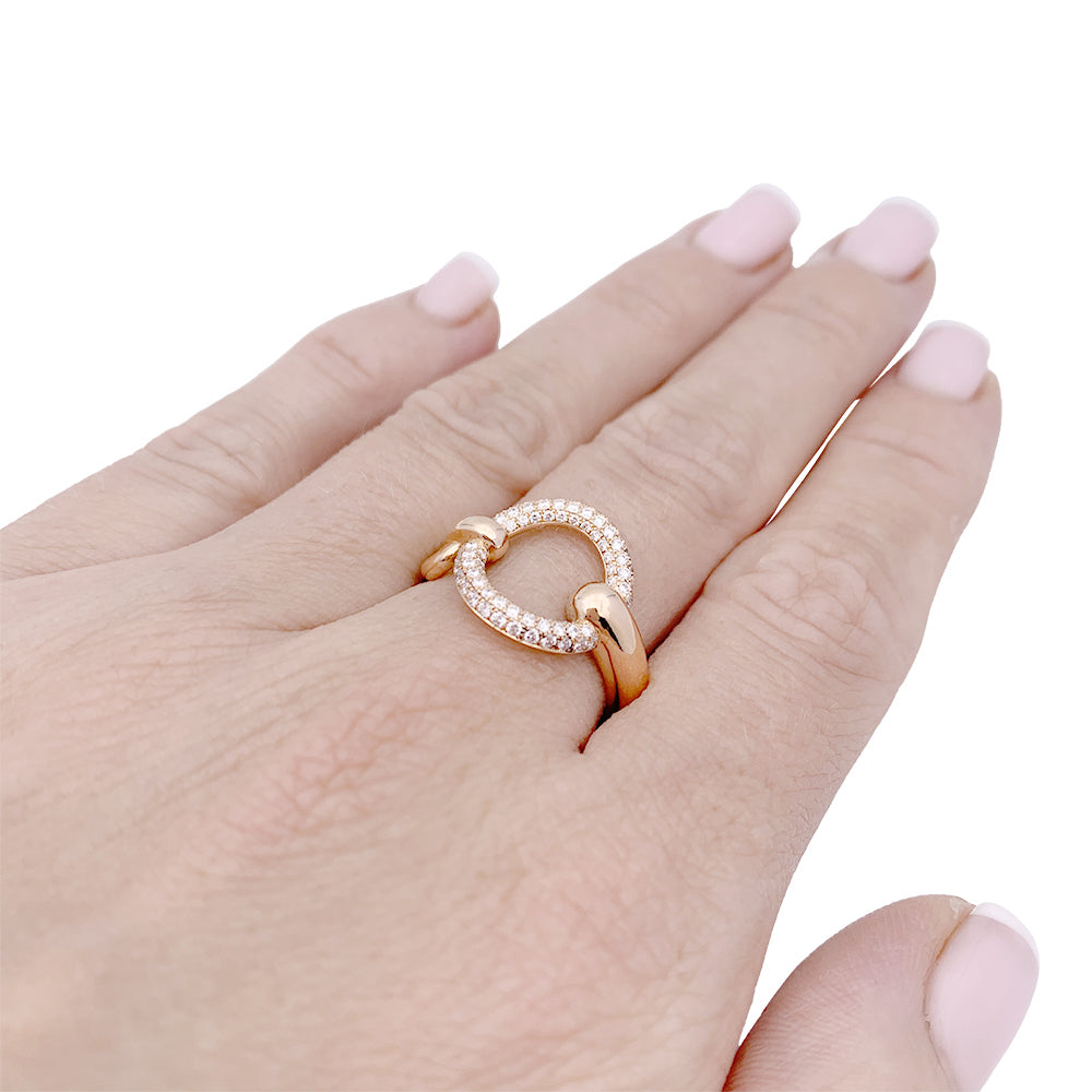 Hermès "Filet d'or" ring, pink gold, diamonds.