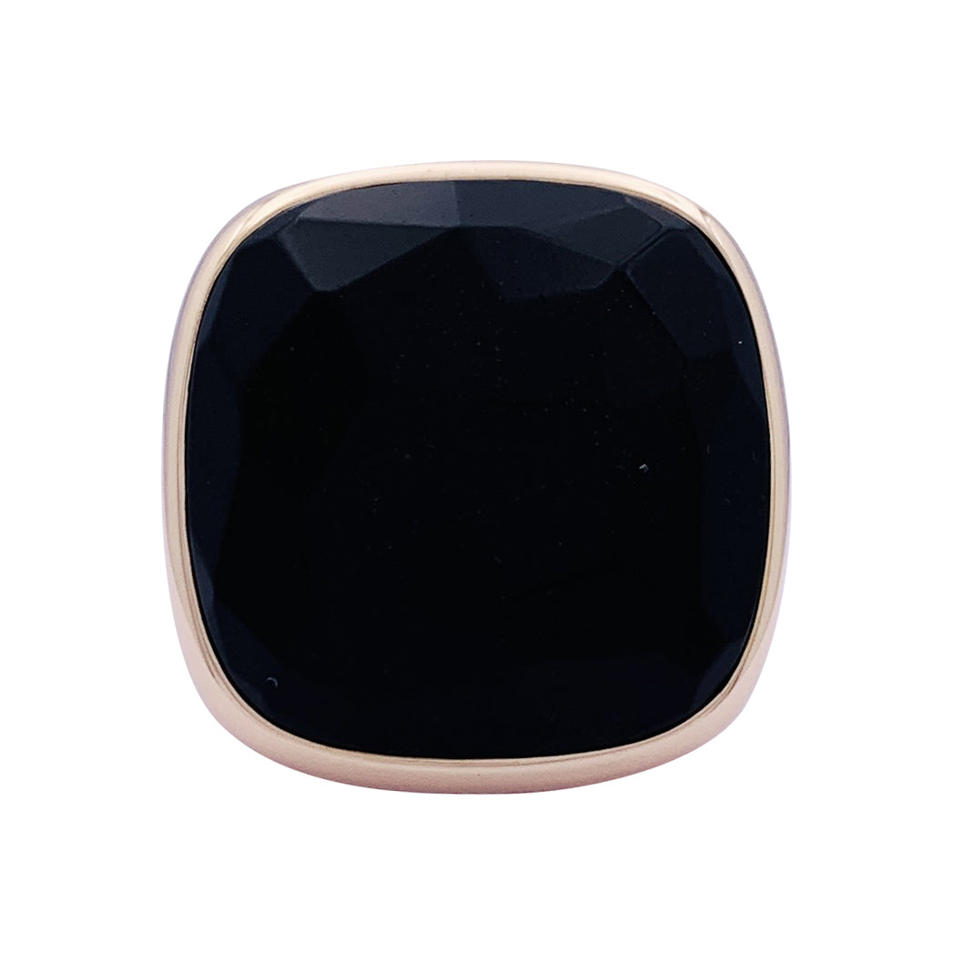 Bague Pomellato "Victoria", or rose, jais.