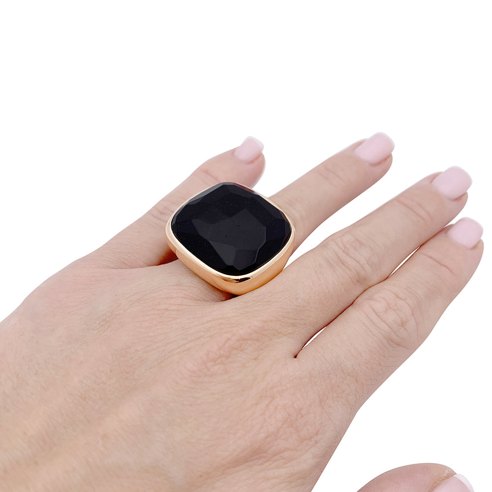 Pomellato "Victoria" ring, rose gold, jet.