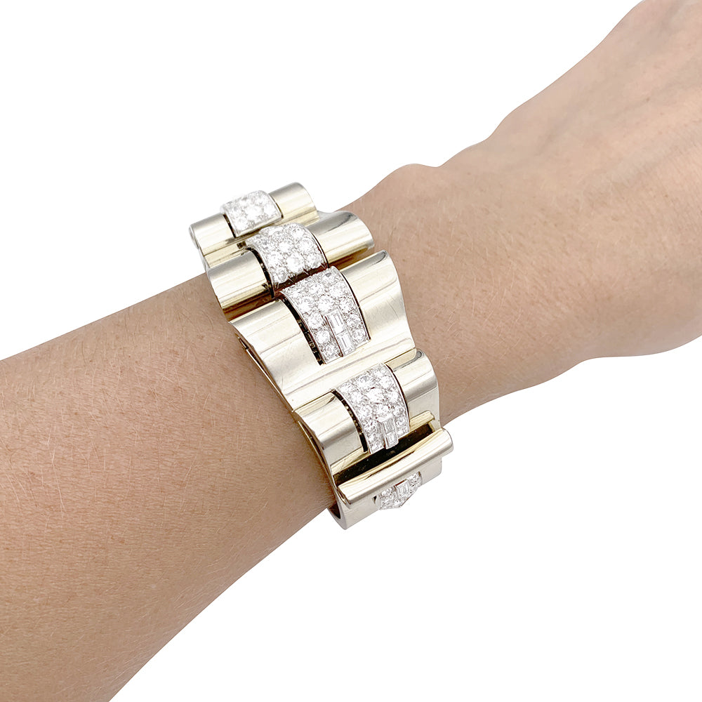 René Boivin Art Deco bracelet, platinum, white gold, diamonds.