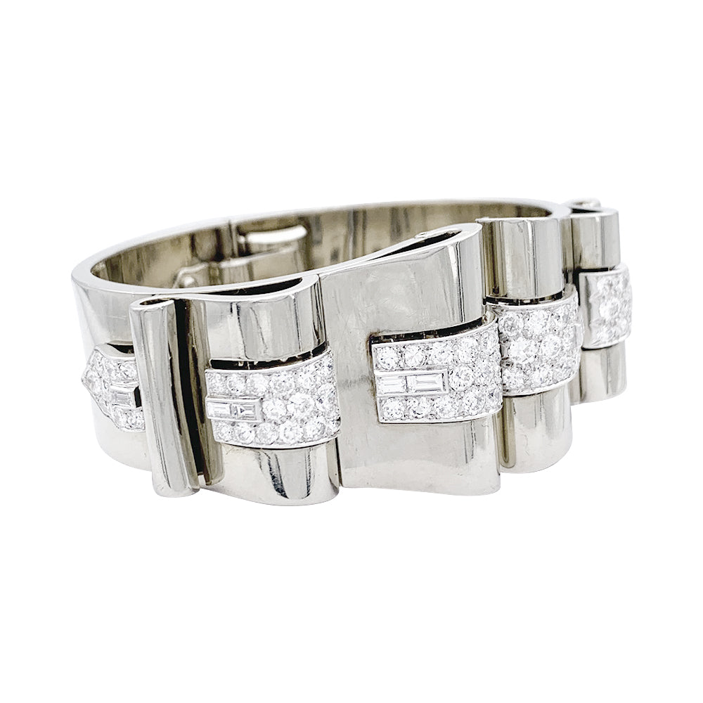 René Boivin Art Deco bracelet, platinum, white gold, diamonds.