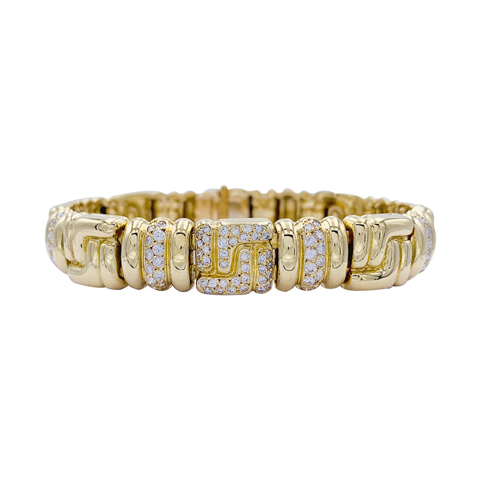 Bracelet Boucheron, or jaune, diamants.