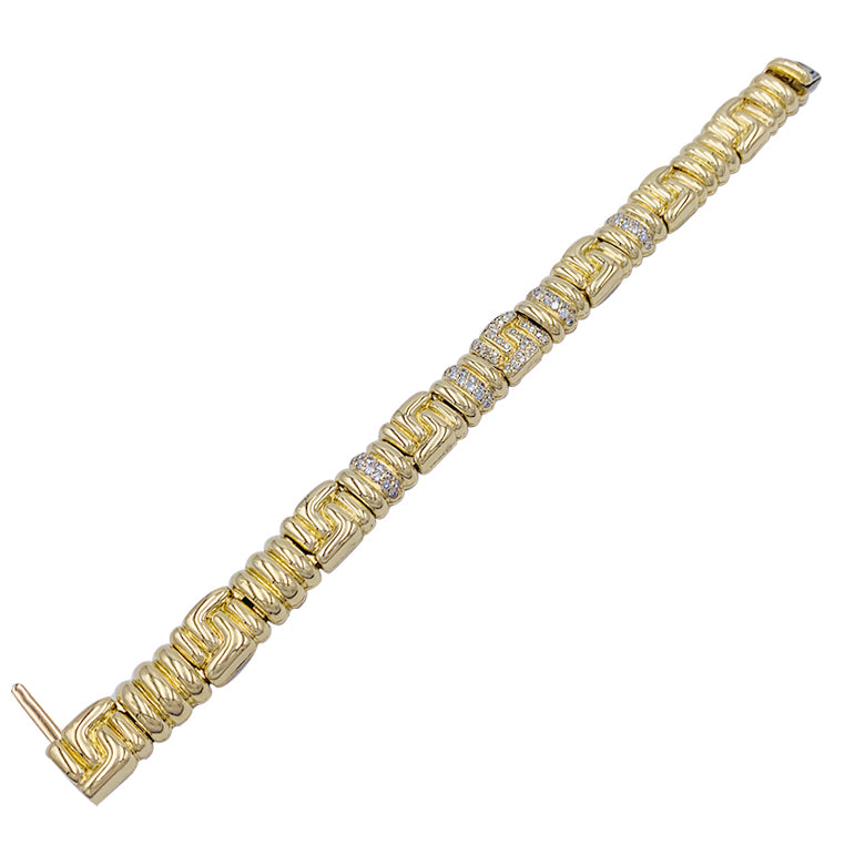 Bracelet Boucheron, or jaune, diamants.