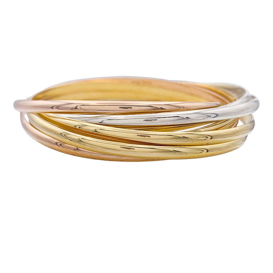 Bracelet Cartier, "Trinity Semainier", trois ors.