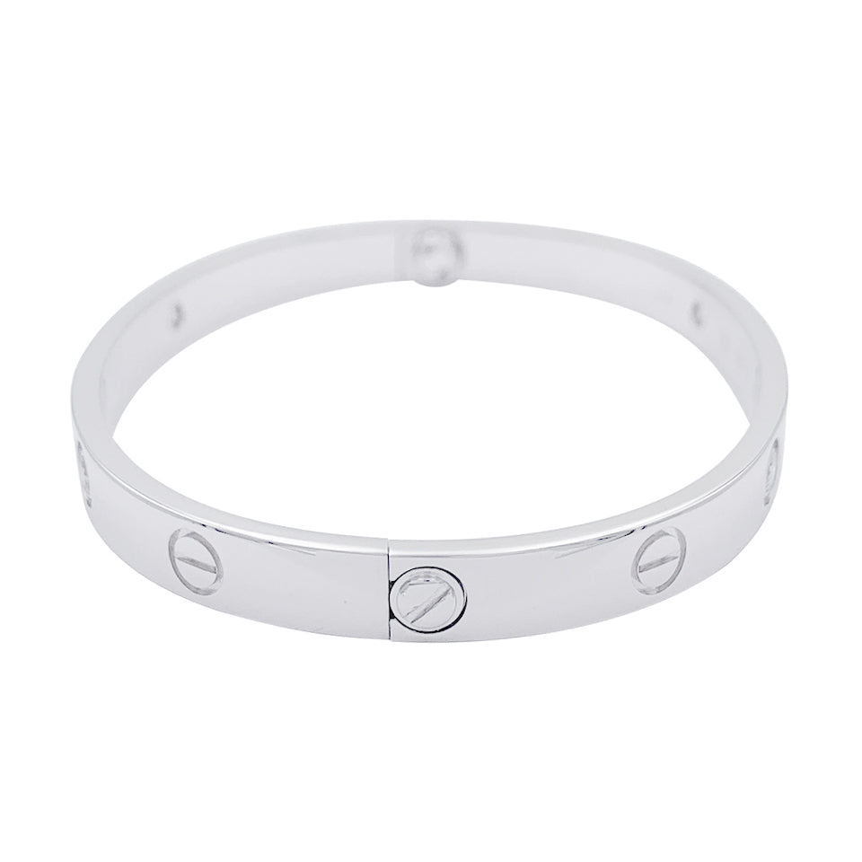 Cartier "Love" bracelet, white gold and diamonds.