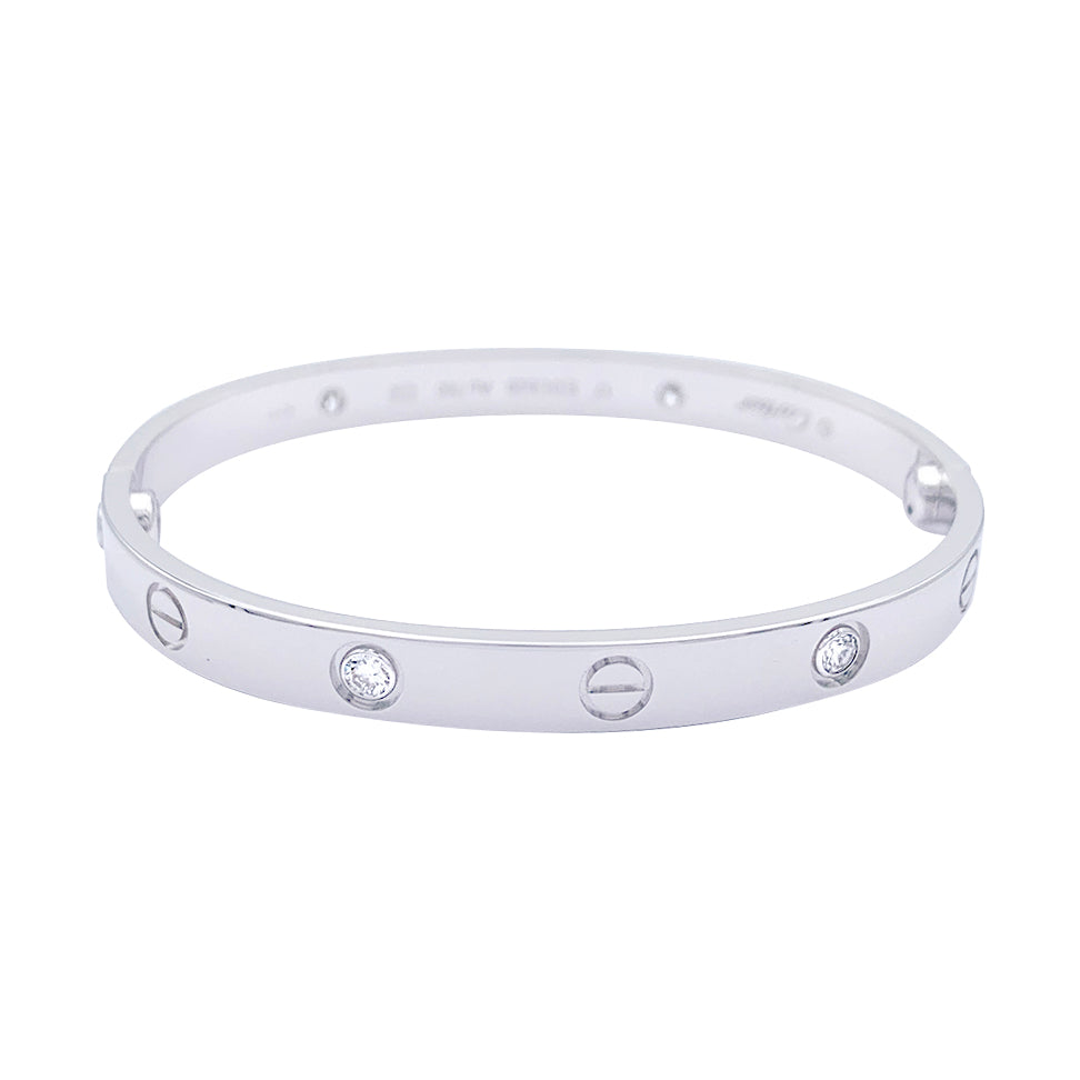 Cartier "Love" bracelet, white gold and diamonds.