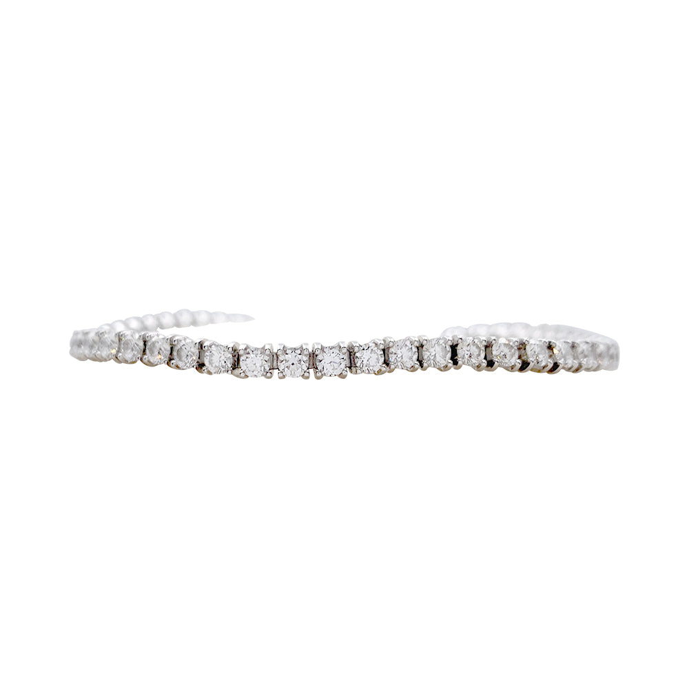 Bracelet Cartier, "Lignes Essentielles", or blanc, diamants.