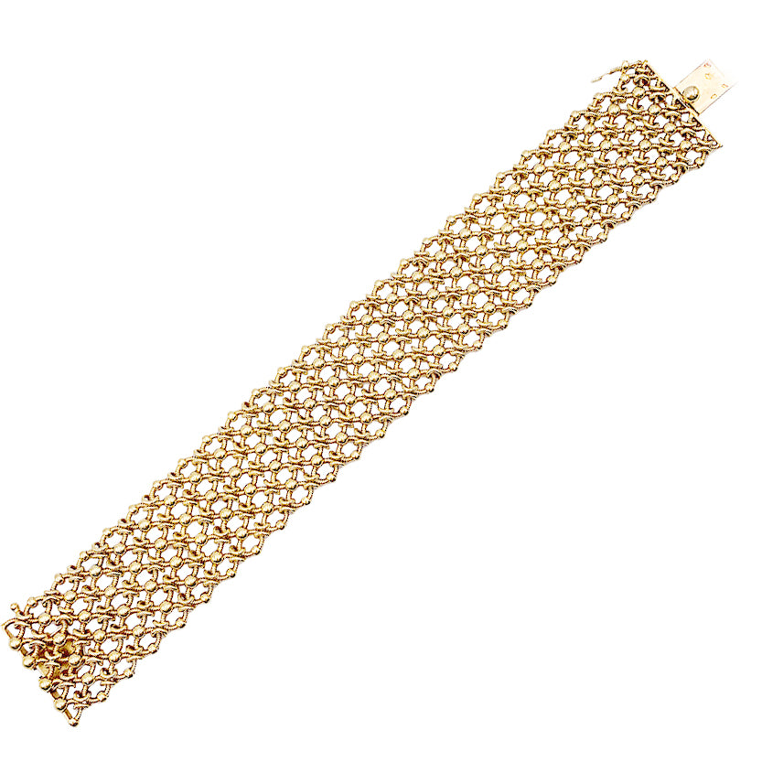 Vintage Cartier bracelet, "Résille", yellow gold.