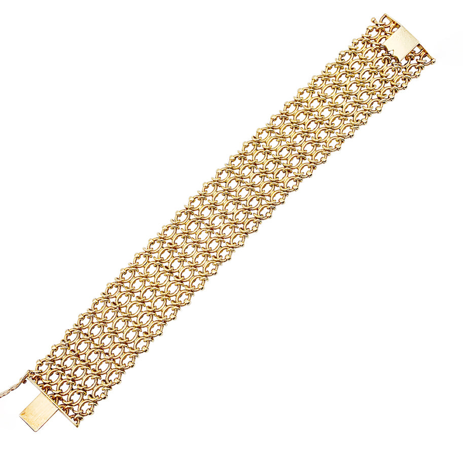 Vintage Cartier bracelet, "Résille", yellow gold.