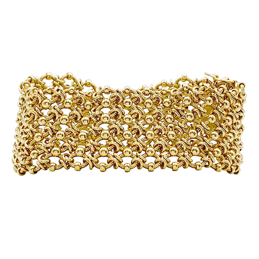 Bracelet vintage Cartier, "Résille", or jaune.