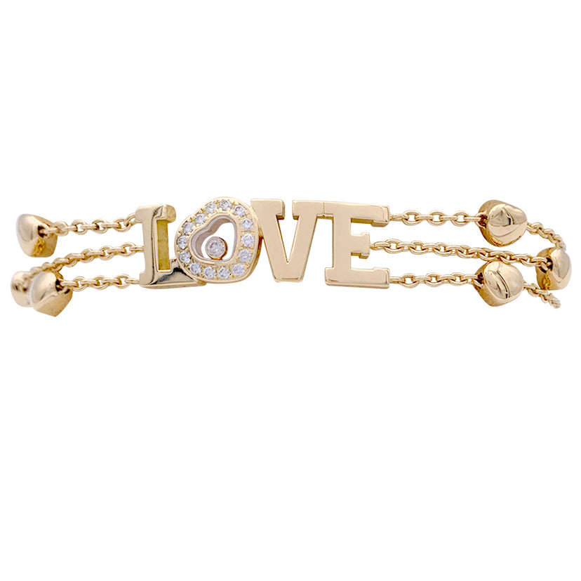 Bracelet Chopard, “Love Happy Diamonds", or jaune, diamants.