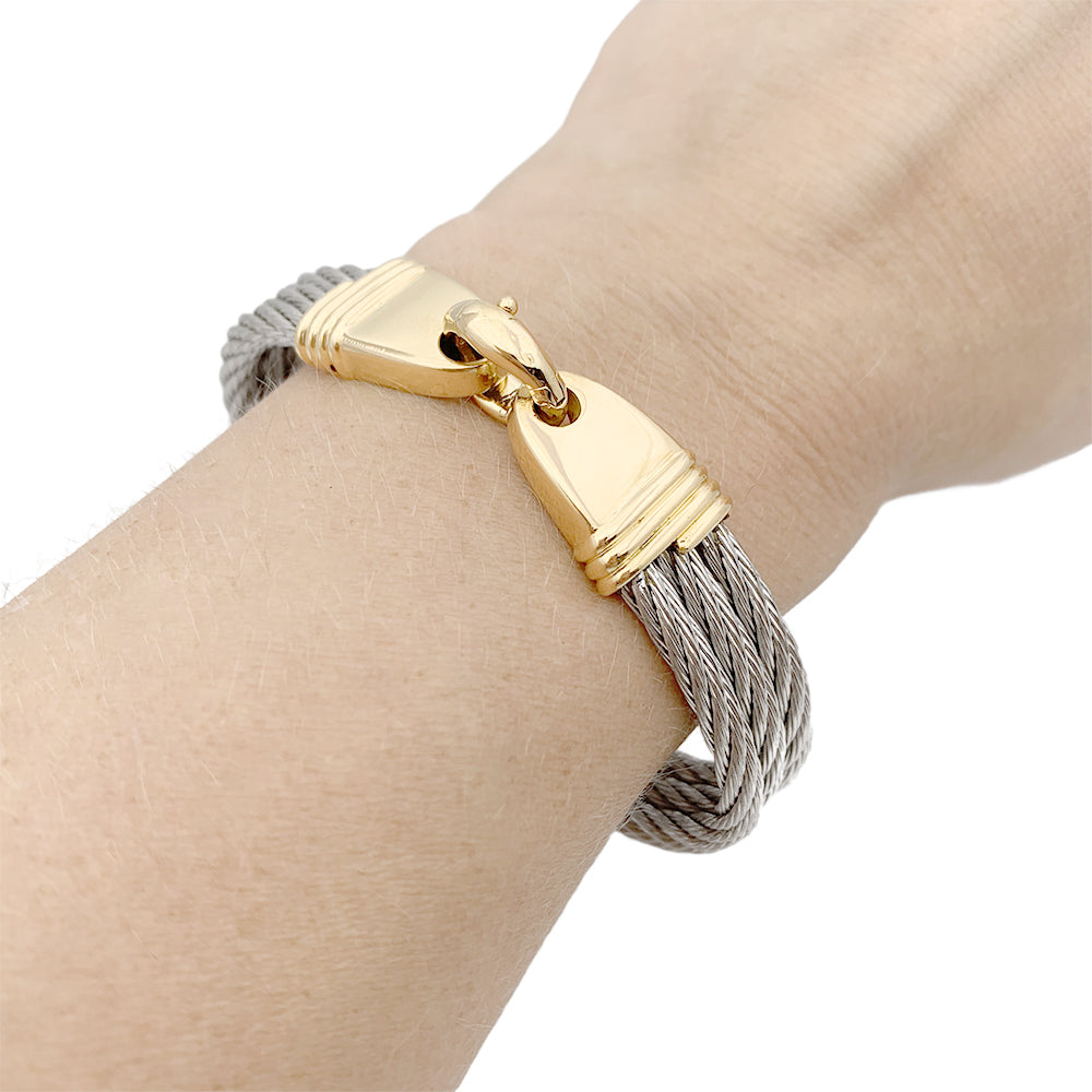 Bracelet vintage Fred "Force 10" or et acier.