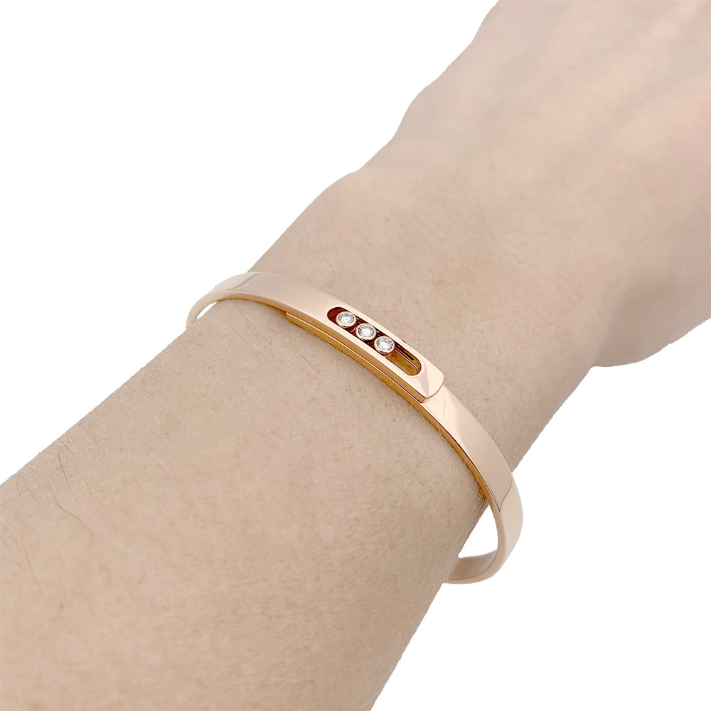 Bracelet Messika, "Bangle Move Noa", or rose et diamants.