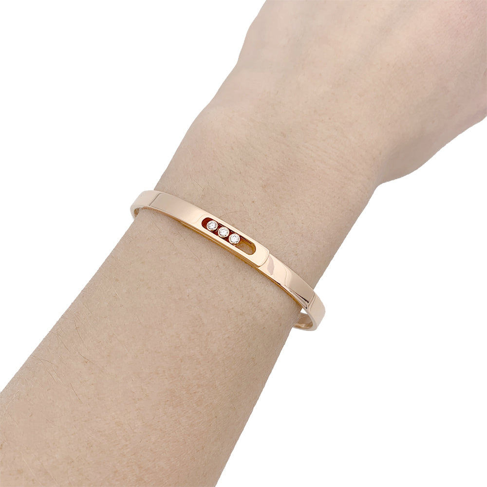 Messika bracelet, "Bangle Move Noa", rose gold and diamonds.