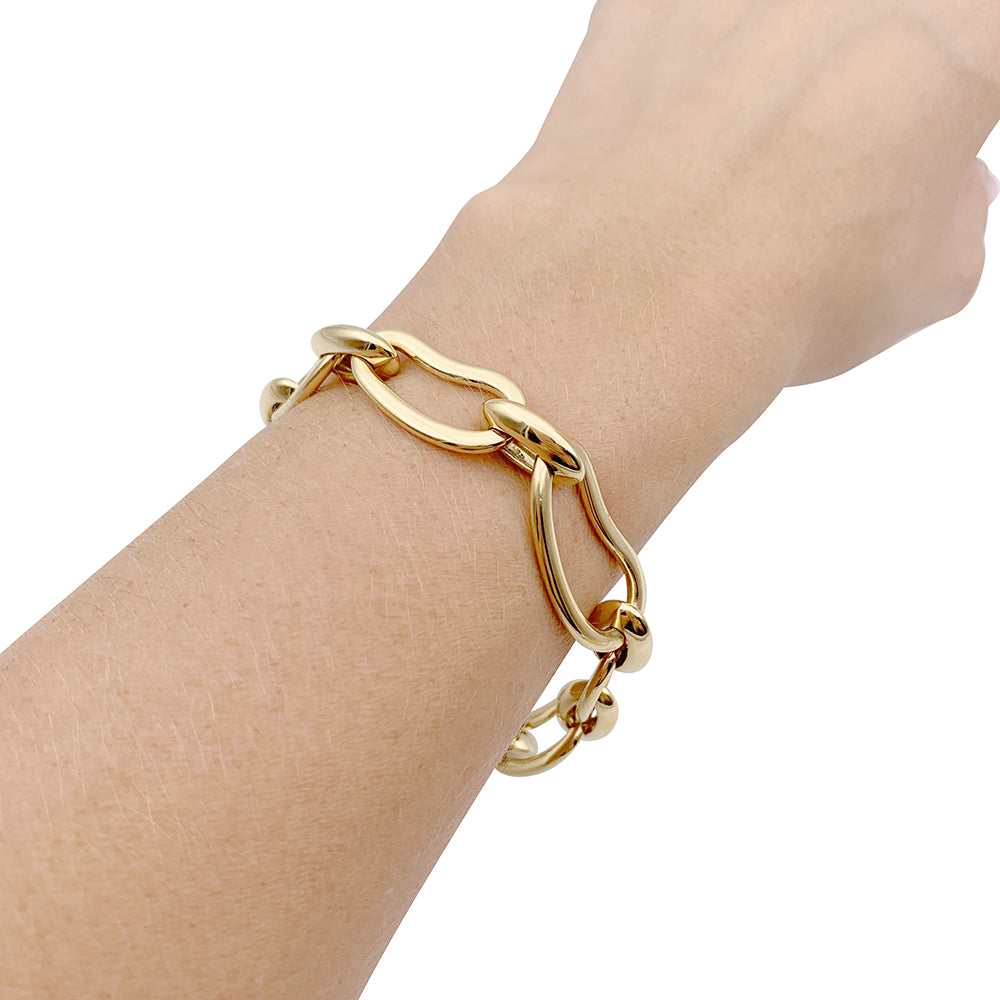 Pomellato bracelet, "Paisley", yellow gold, white gold, diamonds.
