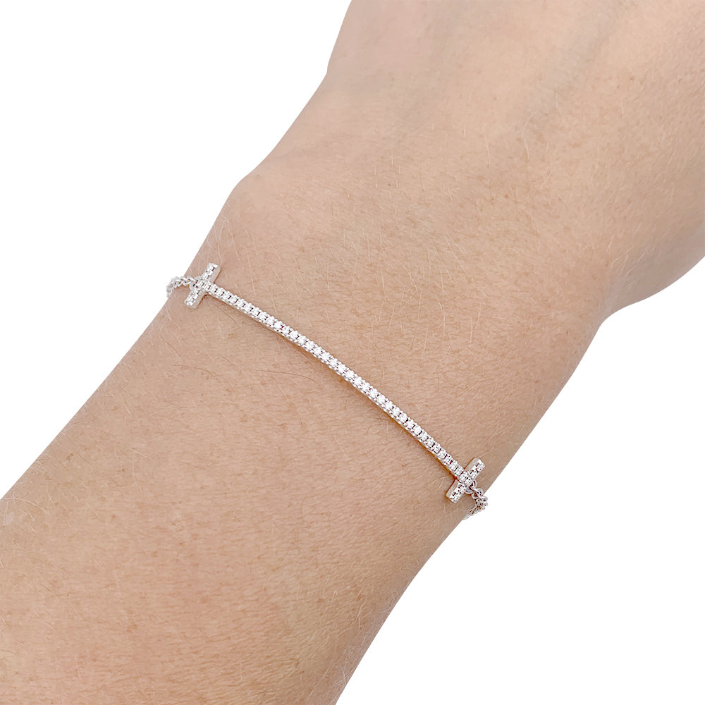 Tiffany & Co. bracelet, “Tiffany T Smile”, white gold, diamonds.