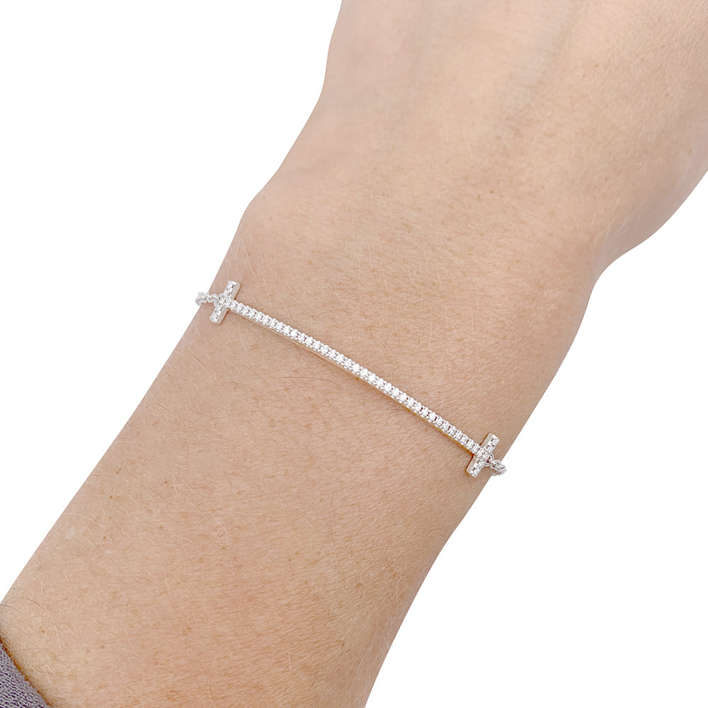 Tiffany & Co. bracelet, “Tiffany T Smile”, white gold, diamonds.